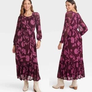 NWT Knox Rose Purple Floral Maxi Dress 2X